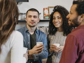 Koffiepauze met collega's