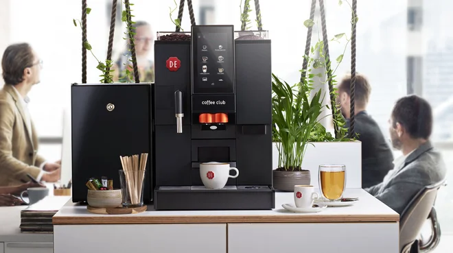 Douwe Egberts, Schearer Club, koffiezetapparaat, koffiemachine, Langerak de Jong, koffie, touchscreen, compact, espressobonen, premium kwaliteit