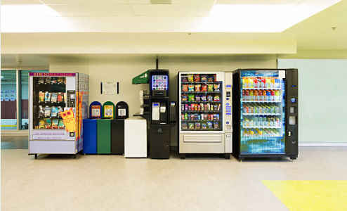 Automaten en dispensers in een schoolkantine