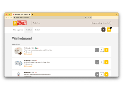 Klantportaal winkelmand